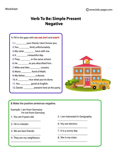 verb-to-be-negative-worksheet